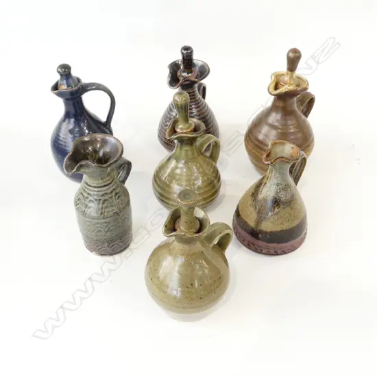 7 STUDIO POTTERY JUGS