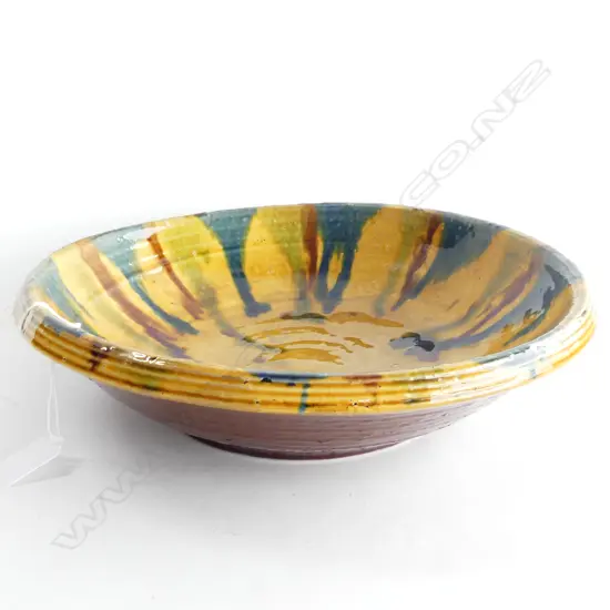 LG LEAD GLAZE EARTHENWARE BOWL, DIA 340MM