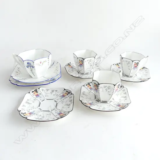 4 SHELLEY C/S (BLUE PLATE w. HAIRLINE) + EXTRA PLATE