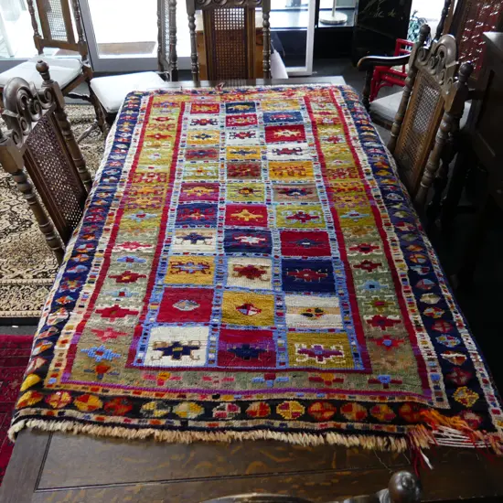 HAND KNOTTED ALL WOOL RUG some damage 1600x1050mm