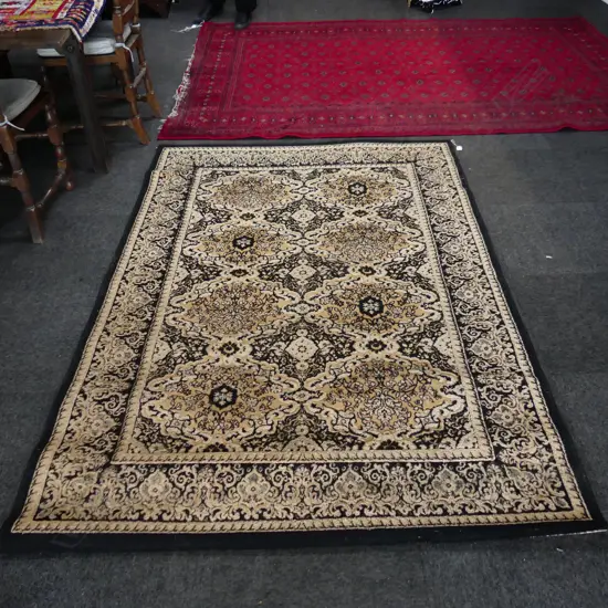 LG MACHINE KNOTTED RUG - BLACK GROUND 2160x1500mm