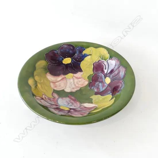 MOORCROFT GREEN CLEMATIS BOWL 250mm dia