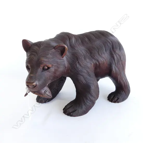 CARVED WOODEN BEAR L.370mm