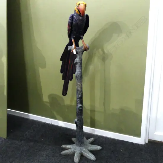 PAINTED METAL PARROT ON STAND H.1300mm
