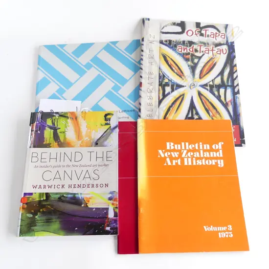5 ART BOOKS/F FEU,U/I SCOTT/ATR BULLETIN VOL 3 + 6/ SIGNED COPY OF BEHIND THE CANVAS BY W HENDERSON