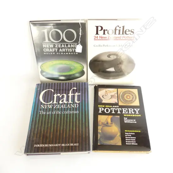 4 BOOKS ON NZ CRAFT: 100 Craft Artists. 24 NZ potters. Craft NZ. NZ Pottery