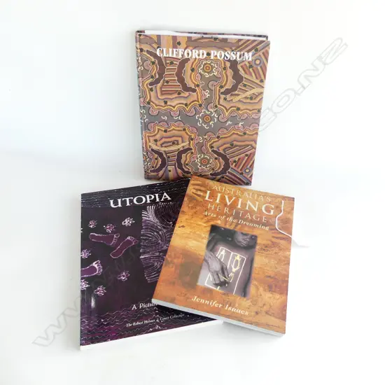 3 BOOKS ON ABORIGINAL ART: Living Heritage. Clifford Possum.Utopia A Picture Story