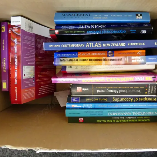 BOX ASST BOOKS INCL BUSINESS MANAGEMENT REFERENCE BOOKS