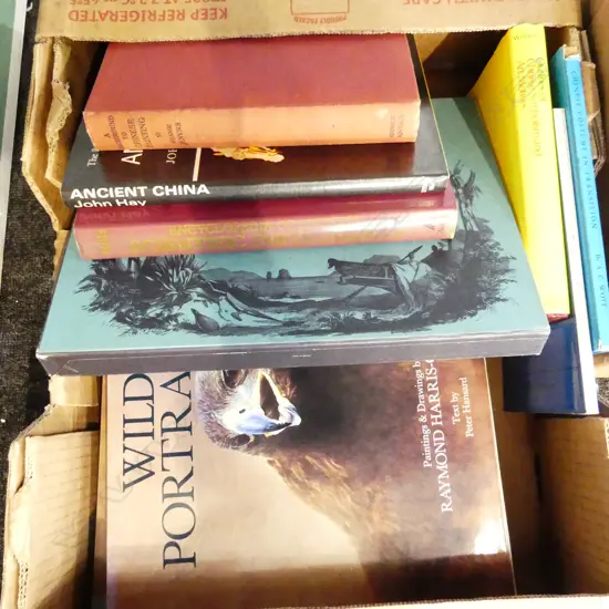 LG BOX LOT BOOKS INCL ANTIQUES REFERENCE BOOK
