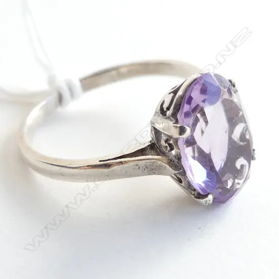 925 SILVER & AMETHYST? RING SIZE Q