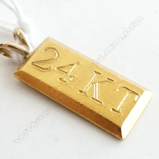24ct GOLD INGOT TYPE PENDANT 6gms