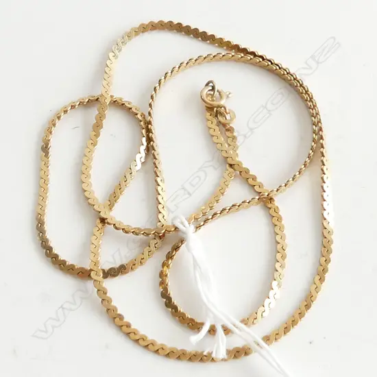 14ct GOLD FLAT LINK NECK CHAIN 600mm 12gms