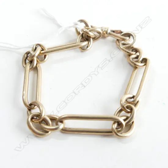 9CT GOLD FOB BRACELET 17.9 GRAMS 