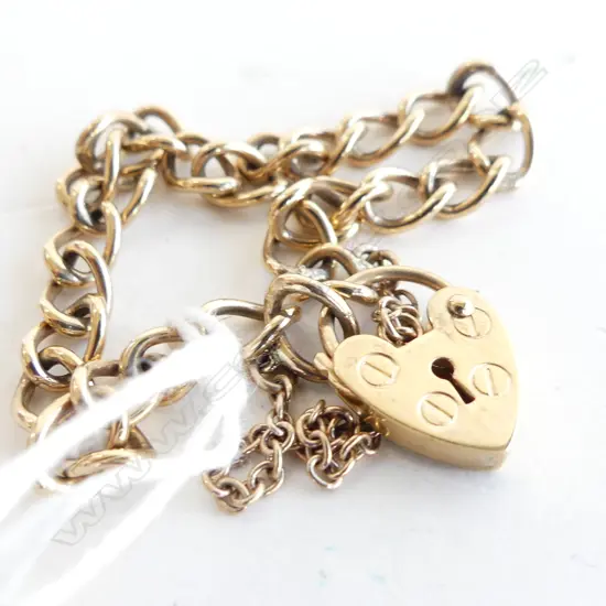 9CT GOLD LOCKET BRACELET 8.5GMS 