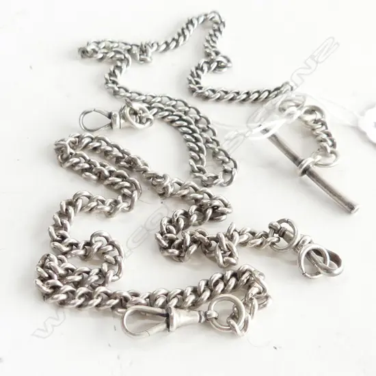 2 STG SILVER FOB CHAINS 57.6 GRAMS