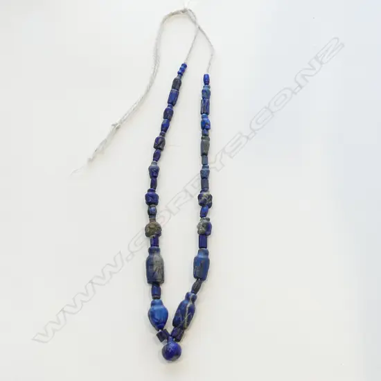 I980’S PESHAWAR HAND CUT LAPIS LAZULI BEADS ON STRING 440MM