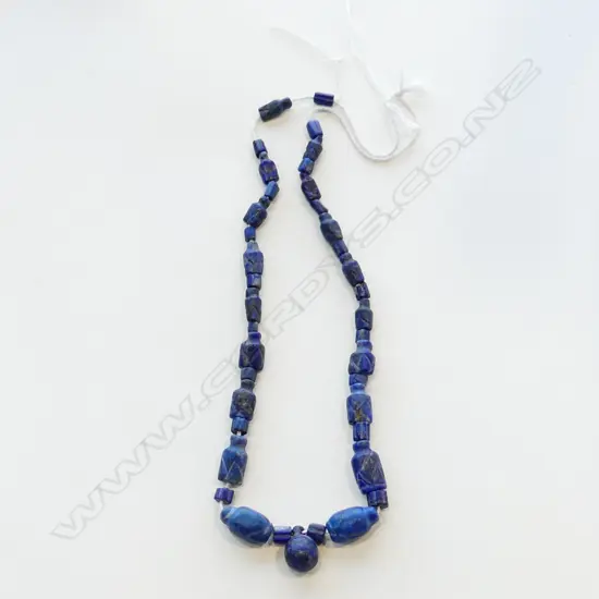 I980’S PESHAWAR HAND CUT LAPIS LAZULI BEADS ON STRING 440MM
