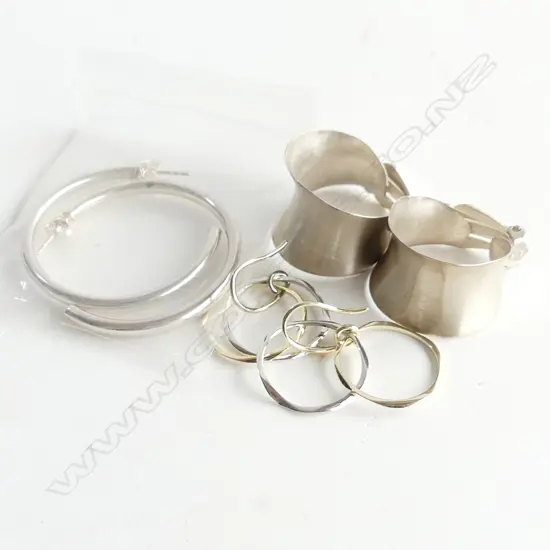 3 PRS ASST 925 SILVER HOOP EARRINGS 10.3GMS 