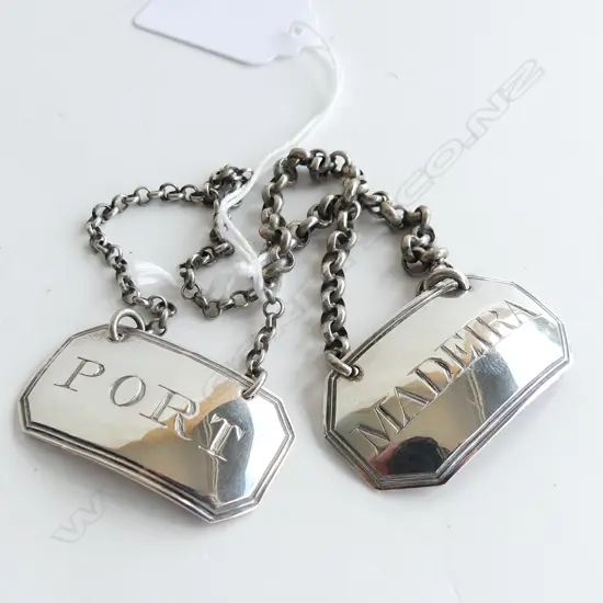 2 S/SILVER BOTTLE TICKETS PORT & MADEIRA  22grms