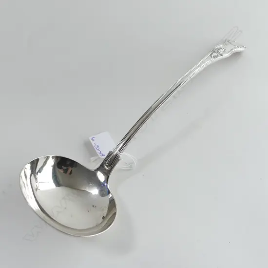 SILVER PLATE KINGS PATTERN SOUP LADLE L. 340MM