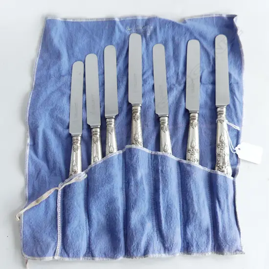 SET OF 7 ELKINGTON PLATE KNIVES
