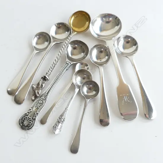 BAG OF 10 S/SILVER SALT SPOONS 65grms