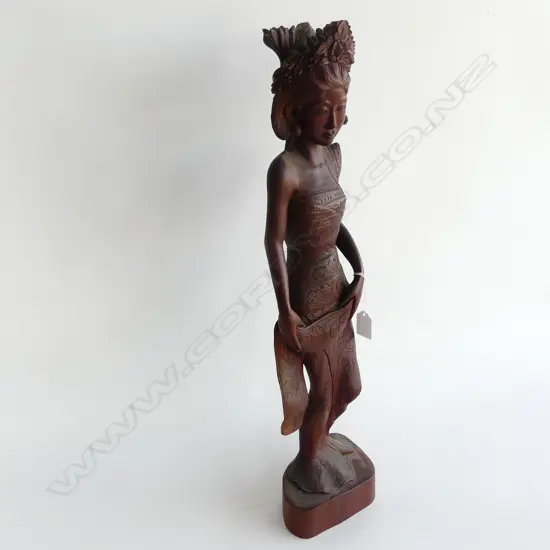 INDONESIAN CARVED (A F) WOODEN FIGURE H.620mm