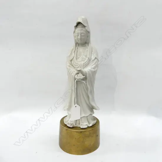 ORIENTAL CERAMIC FIGURE ON BRASS STAND H.300mm AF