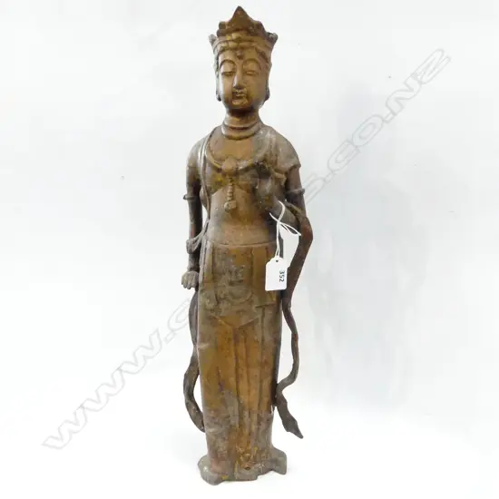 OLD ORIENTAL GILDED BRONZE? STANDING BUDDHA TYPE FIGURE H.510mm