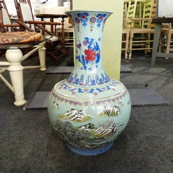 LG ORIENTAL CRACKLE GLAZE FLOOR VASE H. 620mm