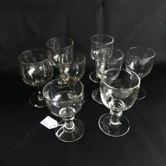 8 ANTIQUE FRENCH BISTRO CORDIAL GLASSES (4+4) H.120mm