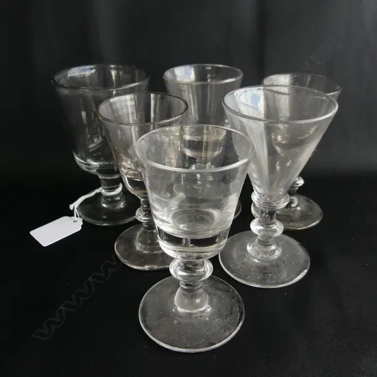 6 19thC SMALL DRINKING GLASSES