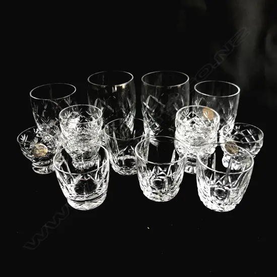 SM 14 ASST CUT CRYSTAL GLASSES INCL WEBB CORBETT NIP GLASSES ETC..