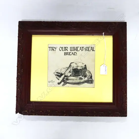 KARL SIM 'TRY OUR WHEAT-MEAL BREAD' INK ON CARD, 1941, 160x180mm