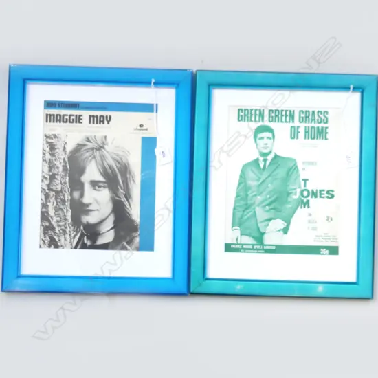 2 VINTAGE POP POSTERS; TOM JONES & ROD STEWARD 270x210mm