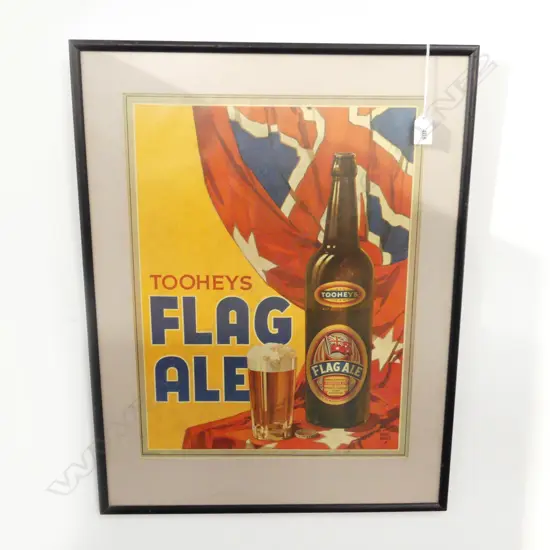 LG FRAMED TOOHEYS BEER LITHO PRINT (AUSTRALIA) 490 X 370mm
