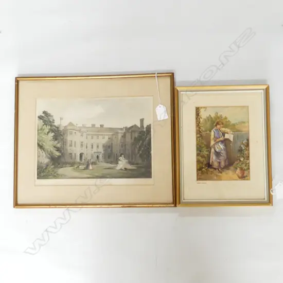 BIRKET FOSTER PRINT (120 X 170MM) + HENRY MOGFOD, HAM HOUSE SURRY PRINT (280 X 210MM)