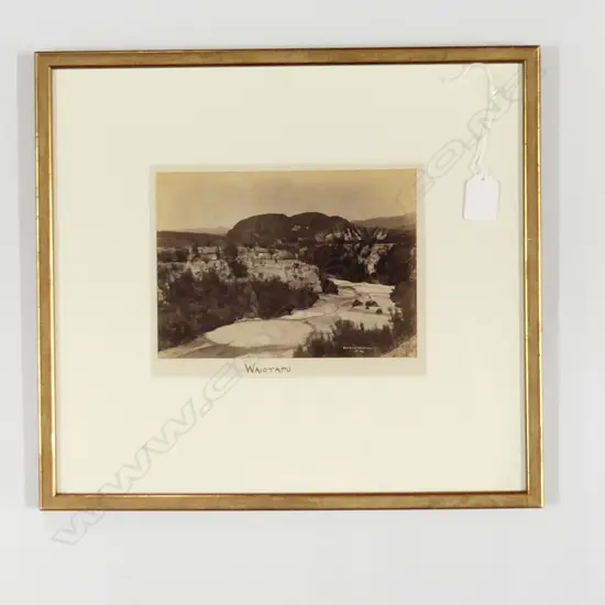 JOSIAH MARTIN 'MILK POOL WAIOTAPU' VINTAGE ALBUMEN PHOTO PRINT, IMPRESSED SIGNATURE 'J.M.284,  145 X 195