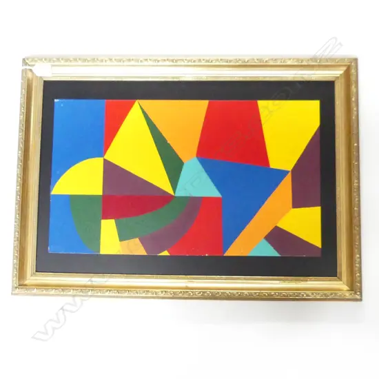 LLOYD HILLYER, GEOMETRIC ABSTRACT, ENAMEL ON BOARD 530x300mm