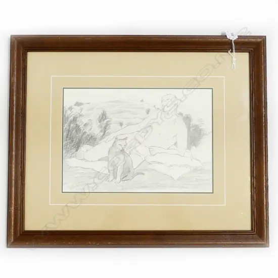 MALCOLM HARRISON 'MOUNT EDEN: LATE AUTUMN: WITH BELLAMY' PENCIL ON PAPER SIGNED & DATED 16.6.84 230x320mm
