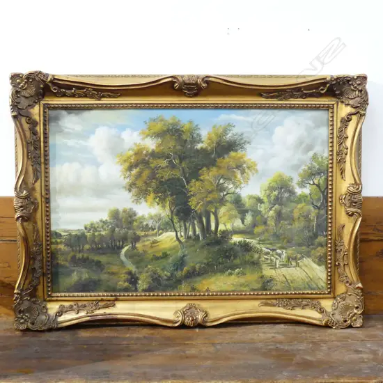 ARTIST UNKNOWN, ENGLISH SCHOOL, OIL ON CANVAS, GILT FRAME 590x890mm