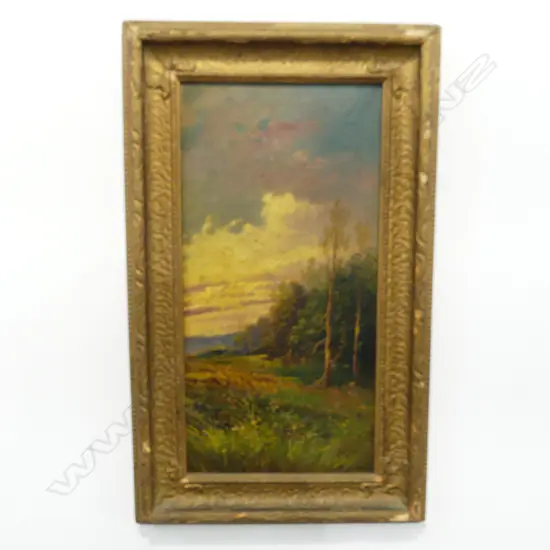 ARTIST UNKNOWN EARLY 20thC OIL ON CANVAS LANDSCAPE 600x290mm