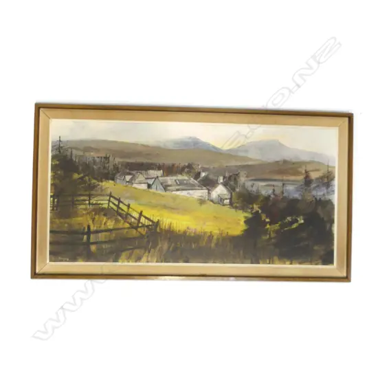 D. C. BAILEY 'FARM NR MOFFAT, DUMFRIESSHIRE' OIL ON BOARD 440x900mm