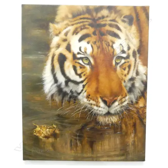 JULES KESBY 'INTERRUPTION' (TIGER) '05 OIL ON CANVAS 505x405mm