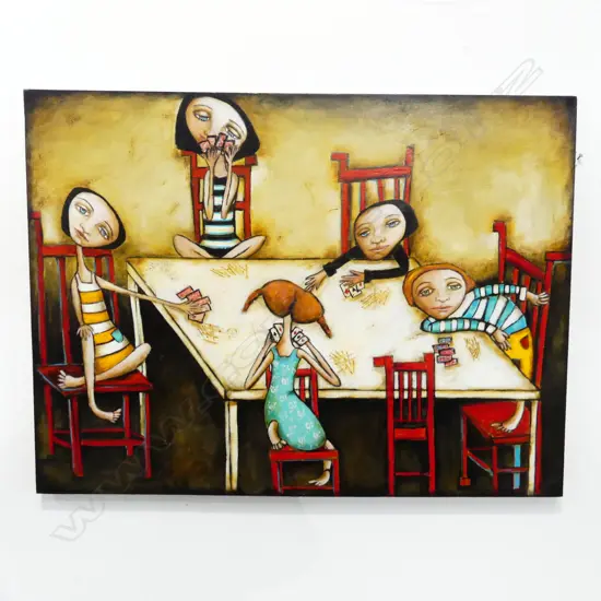 LYNDY WILSON 'FULL HOUSE' ACRYLIC ON CANVAS 2009 765x1020mm