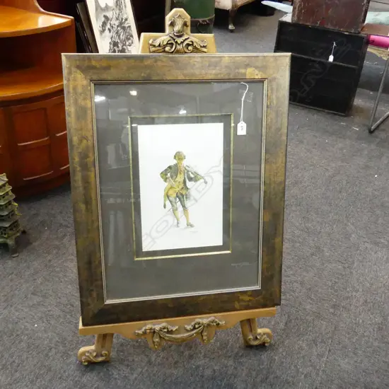 JENNY COKER 'LE PETIT MOZART' W/C 2002 350x230mm + GILT EASEL