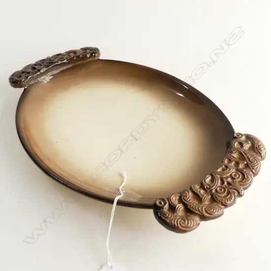 VINTAGE NZ MAORI DECORATIVE OVAL PLATE 375 X 235MM