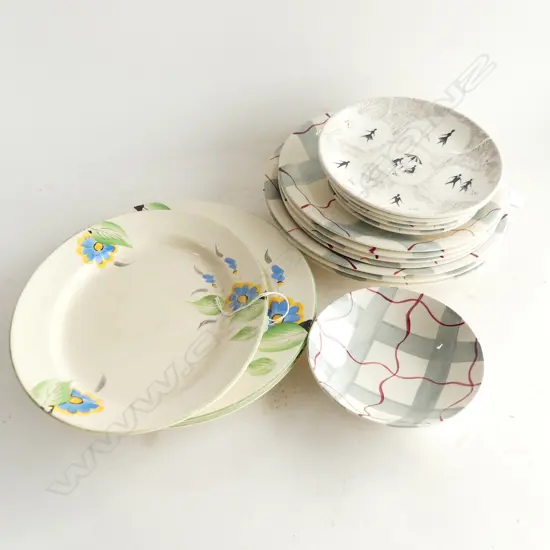 ASST PLATES/ MEAKIN HABITANT PATTERN/CROWN DEVON AND SWINNERTONS SPRINGTIME D 240 MM