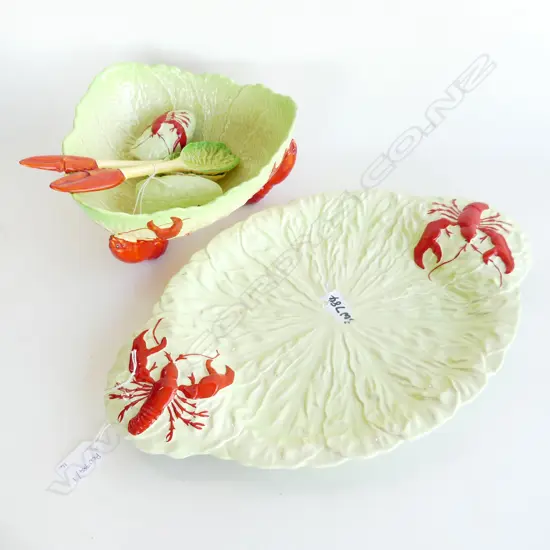 6 PCES CARLTONWARE LETTUCE & LOBSTER; SALAD BOWL, PR SERVERS, SALT & PEPPER, DISH 435x280mm