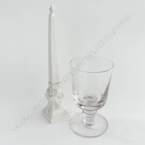 WEDGWOOD CRYSTAL 'SILVER JUBILEE' WINE GOBLET H. 165mm + HUTSCHENREUTHER OBELISK (H.280Mmm)